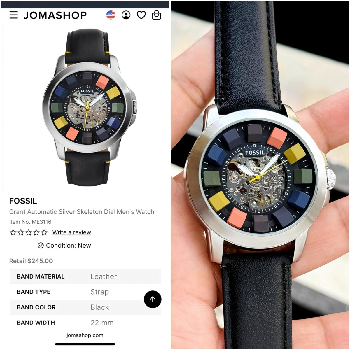 FOSSILL ME3116 GRANT AUTOMATIC FOR MEN'S - Image 2