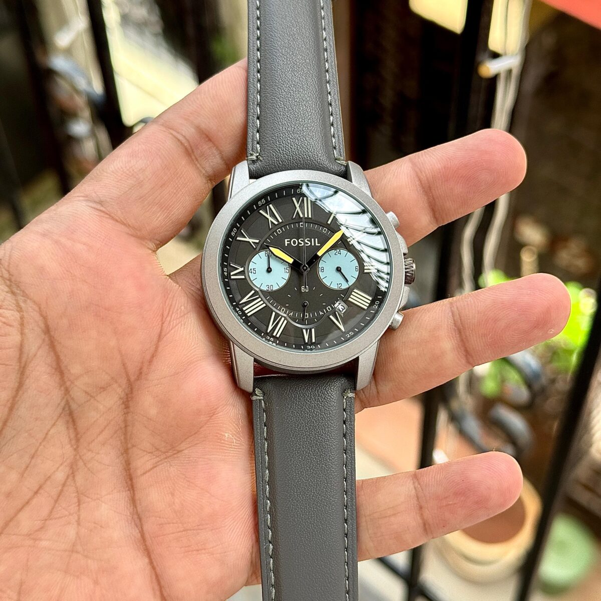 FOSSILL FS5183I GREY LEATHER CHRONOGRAPH SERIES FOR MEN'S - Image 1