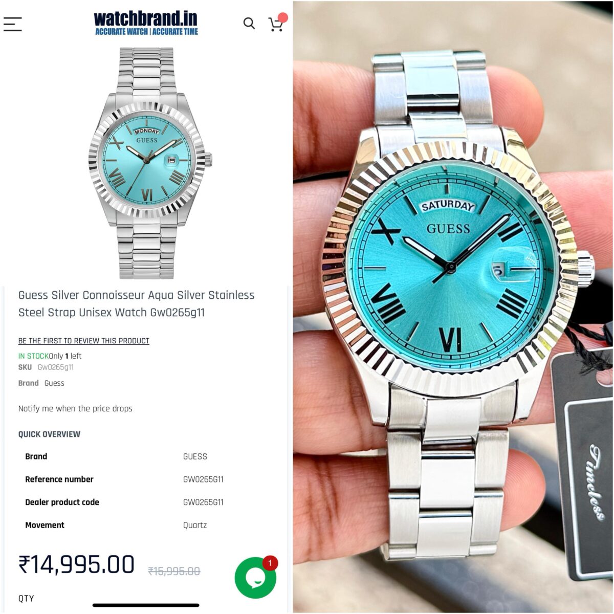GUESSS CONNOISSEUR AQUA FOR MEN'S - Image 4