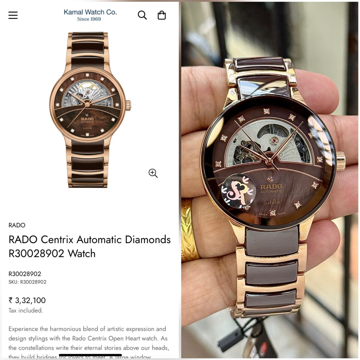 RADOO CENTRIX OPEN HEART COLLECTION  R30028902 AUTOMATIC UNISEX - Image 2