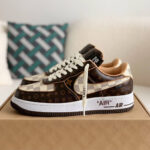 NIKEE AIRFORCE 1 X LOUIS VUITTTON BROWN SEMI UA - Image 3