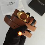 Coachh Style Premium Leather Belt for Women | Luxury Gold Buckle - Image 2