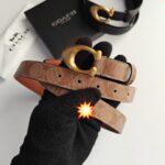 Coachh Style Premium Leather Belt for Women | Luxury Gold Buckle