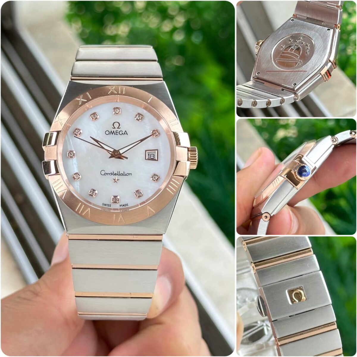 Omegaa - 7A Original Men’s Quartz Watch – White Dial Rosegold Bezel 40mm - Image 3