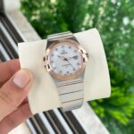 Omegaa - 7A Original Men’s Quartz Watch – White Dial Rosegold Bezel 40mm - Image 4