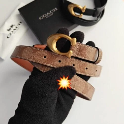 Leather Belt - Gold Buckle, Women’s