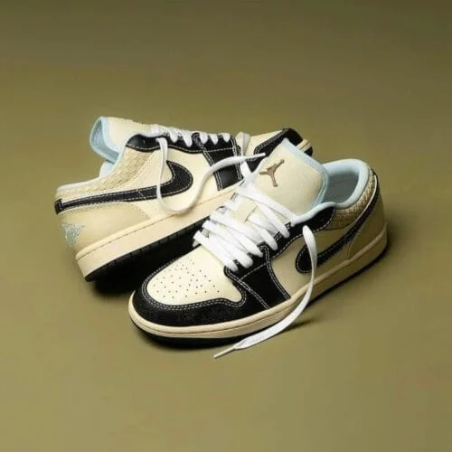 Low-Top Sneakers - Coconut Milk & Black - view 3