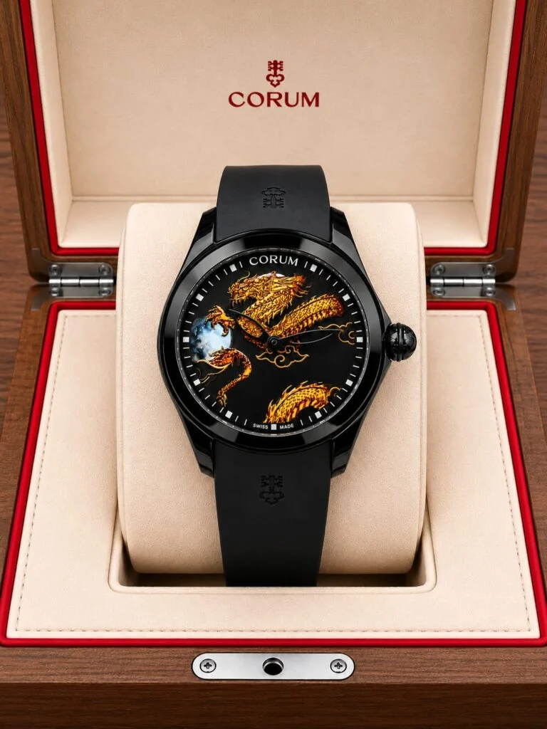 Dragon dial automatic watch in its presentation box