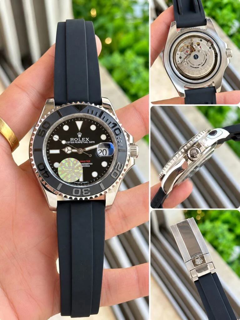 Case back, profile and clasp of the automatic watch