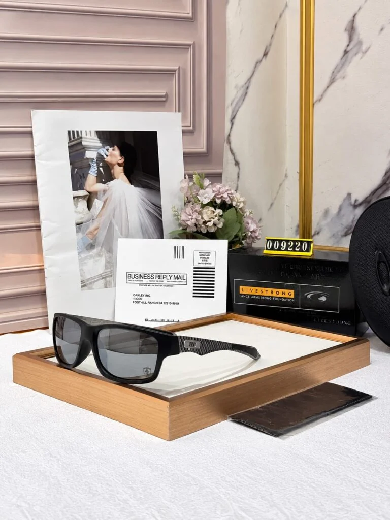 Sport sunglasses with a matte black frame and smoke lenses